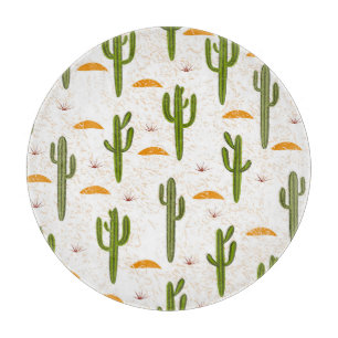 Cactus Sand: Mexikanischer Stil Nahtlos. Schneidebrett