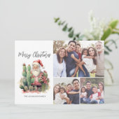 Cactus Santa Foto Frohe Weihnachten (Stehend Vorderseite)