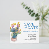 Cactus Save the Date Wedding Announcement Ankündigungspostkarte (Stehend Vorderseite)