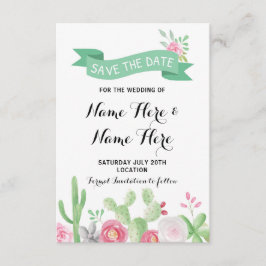 Cactus Save the Date Wedding Party Fiesta Cards