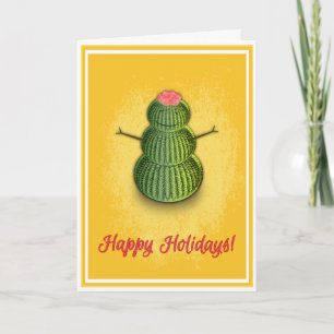 Cactus-Schneemann gefaltete Weihnachtskarte (5 x 7 Feiertagskarte