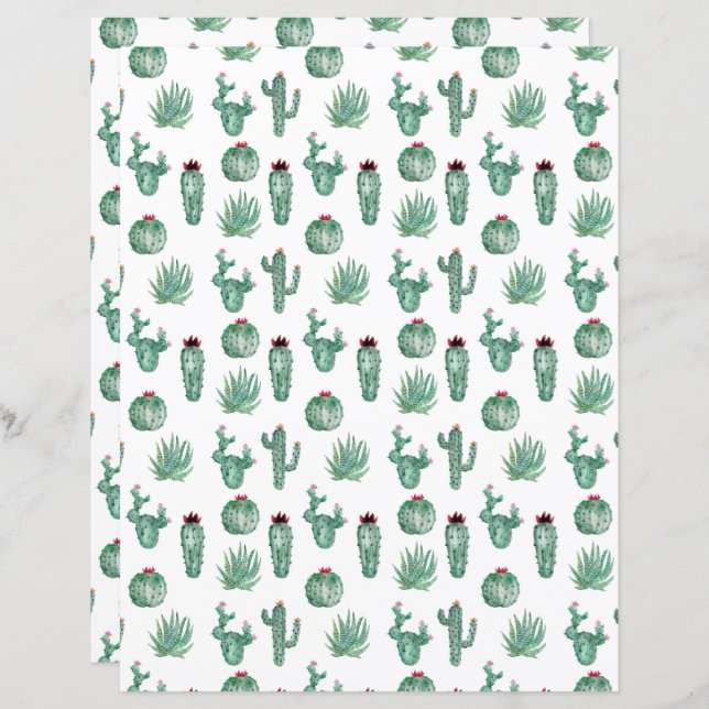 Cactus Scrapbook Paper (Vorne/Hinten)