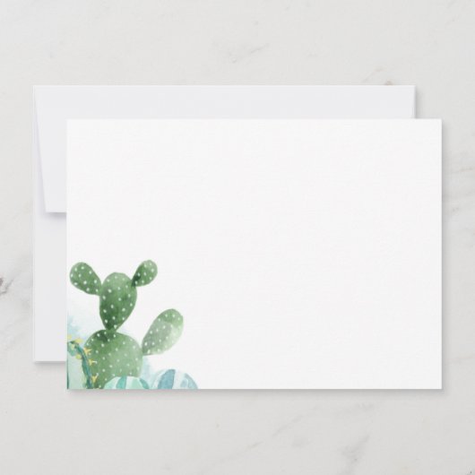 Cactus Script Couples Kinderdusche Einladung (Rückseite)