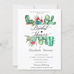 Cactus script Polka Dots Brautparty Einladung
