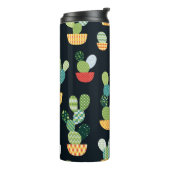 Cactus seamless pattern in patchwork style with pl thermosbecher (Nach links gedreht)