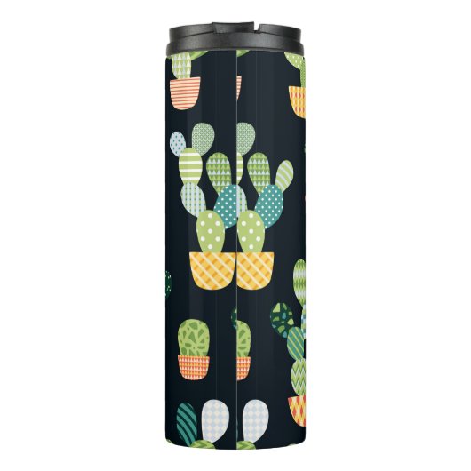 Cactus seamless pattern in patchwork style with pl thermosbecher (Rückseite)