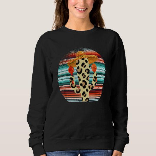 Cactus Serape Turquoise Leopard Print Cheetah West Sweatshirt (Vorderseite)