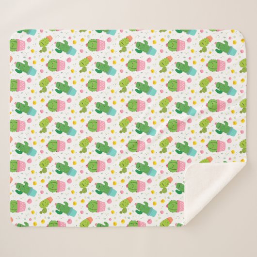 Cactus Sherpa Blanket Sherpadecke (Vorderseite (Horizontal))