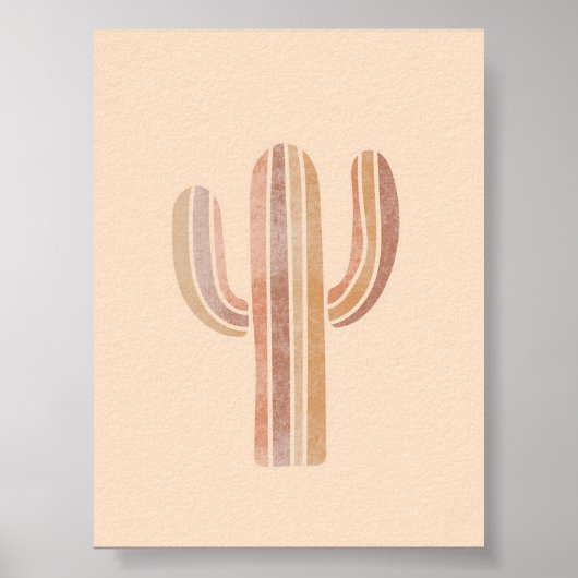Cactus Simple Boho Drawings Boho Chic Ästhetik Bo Poster (Vorne)
