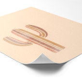 Cactus Simple Boho Drawings Boho Chic Ästhetik Bo Poster (Ecke)