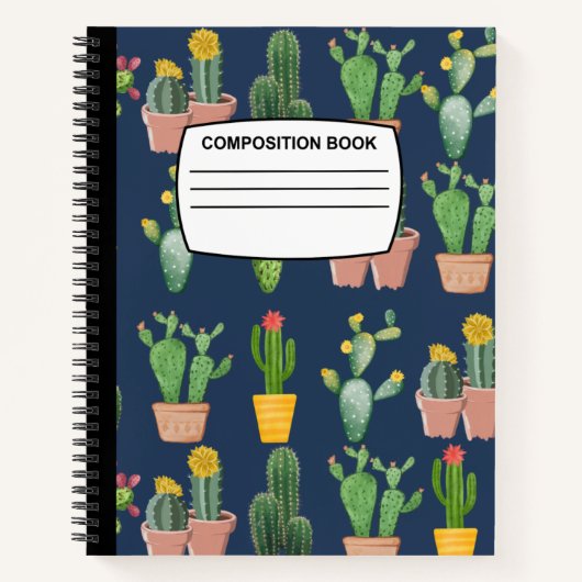 Cactus Spiralkomposition Notebook Notizblock (Vorderseite)