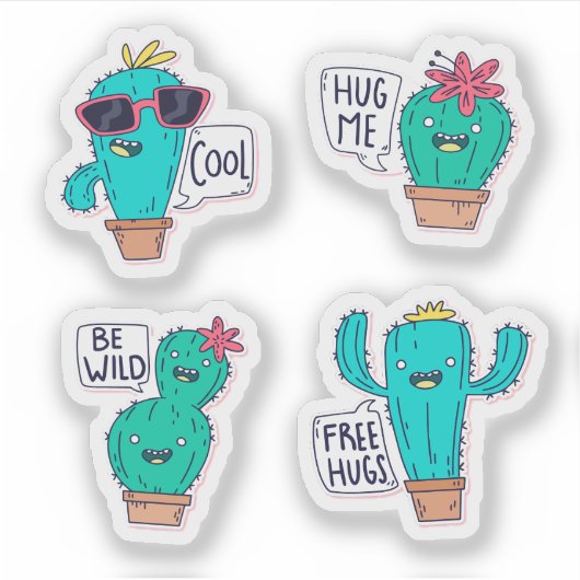 Cactus sticker Set (Vorderseite)
