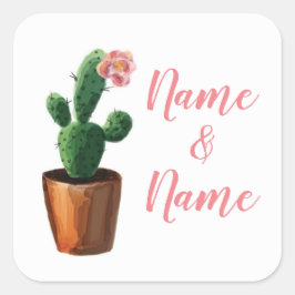 Cactus Stickers Pink Wedding Labels Cacti Hübsch