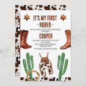 Cactus stimuliert meinen ersten Rodeo-Tag Einladung (Vorne/Hinten)