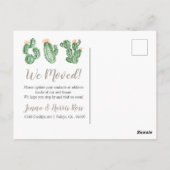 Cactus succuled we move annoucement Postcard Postkarte (Rückseite)