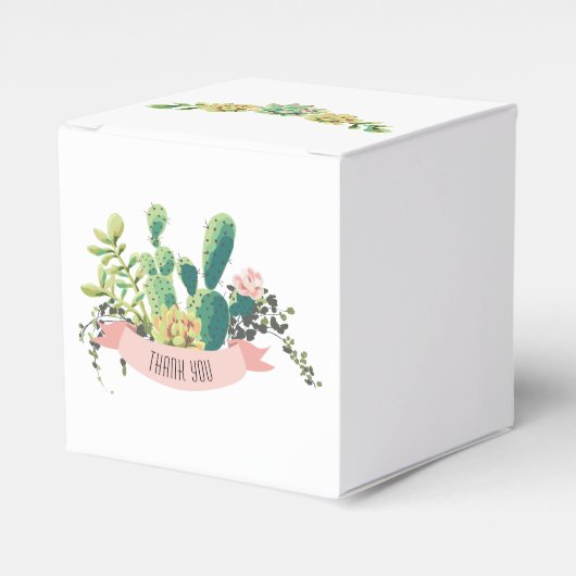 Cactus Succulent Boho Rustic Geschenkschachtel (Vorderseite)