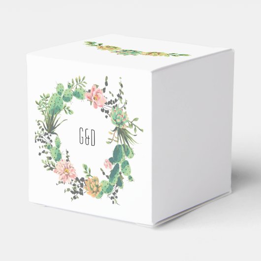 Cactus Succulent Boho Rustic Geschenkschachtel (Rückseite)