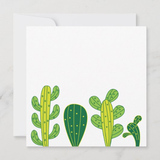 Cactus succulent botanical Wedding Einladung (Rückseite)