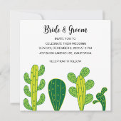 Cactus succulent botanical Wedding Einladung (Vorderseite)