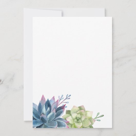 Cactus succulent Bridal oder Baby Shower by Mail Einladung (Rückseite)