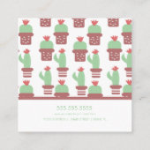 Cactus succulent Cacti Pattern Garden Florist Quadratische Visitenkarte (Rückseite)