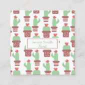 Cactus succulent Cacti Pattern Garden Florist Quadratische Visitenkarte (Vorderseite)