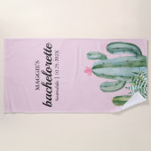 Cactus succulent Desert Bachelorette Pink Strandtuch (Vorderseite)