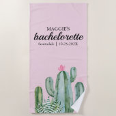 Cactus succulent Desert Bachelorette Pink Strandtuch (Vorderseite)