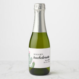 Cactus succulent Desert Bachelorette Schaumweinetikett