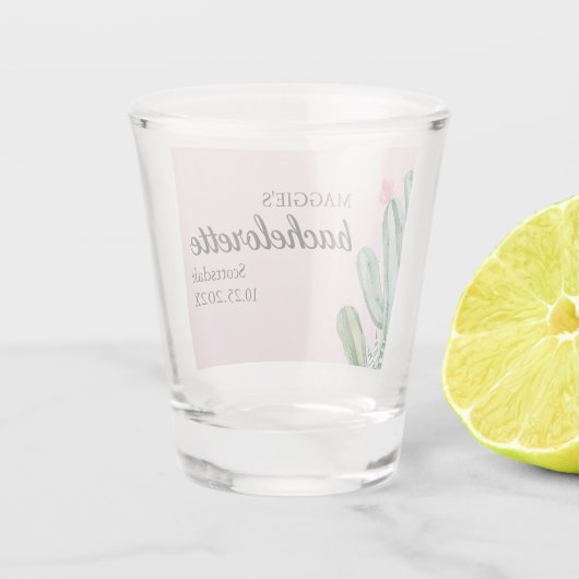 Cactus succulent Desert Bachelorette Schnapsglas (Rückseite)