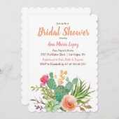 Cactus succulent floral Bridal Dusche Einladung (Vorne/Hinten)