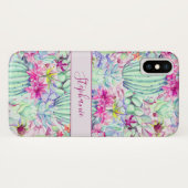 Cactus succulent floral Foliage Personalisiert Case-Mate iPhone Hülle (Rückseite (Horizontal))