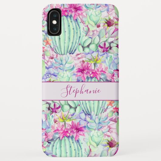 Cactus succulent floral Foliage Personalisiert Case-Mate iPhone Hülle (Rückseite)