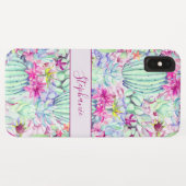 Cactus succulent floral Foliage Personalisiert Case-Mate iPhone Hülle (Rückseite (Horizontal))