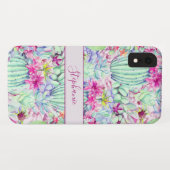Cactus succulent floral Foliage Personalisiert Case-Mate iPhone Hülle (Rückseite (Horizontal))