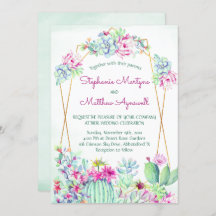 Cactus succulent Geometric Botanical Wedding