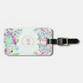 Cactus succulent geometric monogram gepäckanhänger (Vorderseite horizontal)