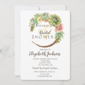 Cactus Succulent Glitzer Herz Brautparty Einladung (Vorderseite)