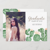 Cactus succulent graduate party laden einladung (Vorne/Hinten)