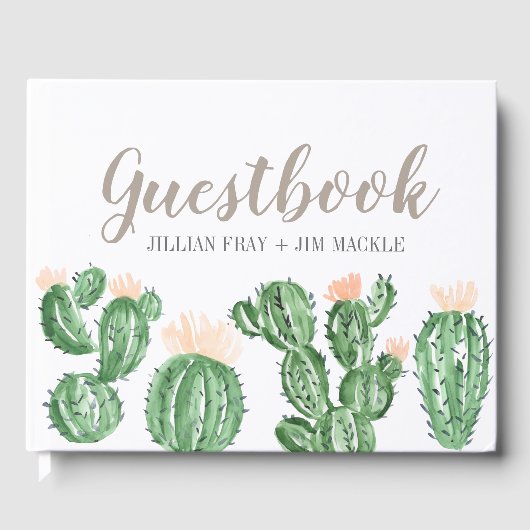 Cactus succulent Hochzeitsguestbook Gästebuch (Vorderseite)