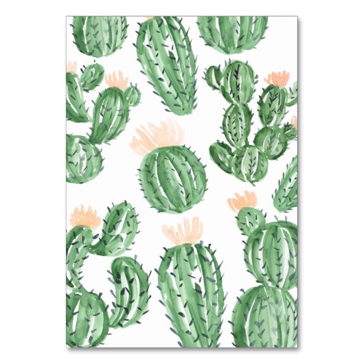 Cactus succulent Hochzeitskarte Tischnummer (Rückseite)