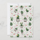 Cactus & succulent Modern Geometric Birthday Party Einladung (Rückseite)