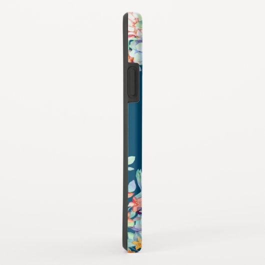 Cactus succulent monogram Ocean Blue Monogram Case-Mate iPhone Hülle (Hinten/Rechts)