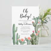 Cactus Succulent oh Baby Dusche Einladung (Stehend Vorderseite)