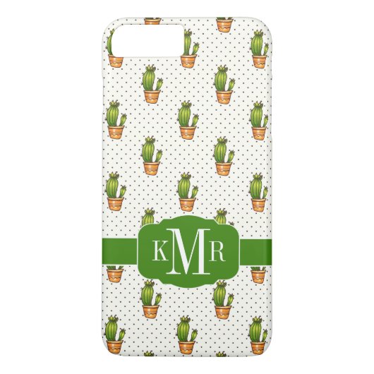 Cactus & Succulent Polk Dot Pattern Case-Mate iPhone Hülle (Rückseite)