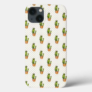 Cactus & Succulent Polk Dot Pattern iPhone 13 Hülle