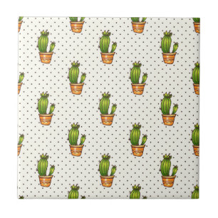 Cactus & Succulent Polk Dot Pattern Fliese