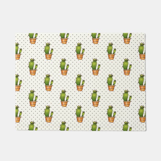 Cactus & Succulent Polk Dot Pattern Fußmatte (Vorderseite)
