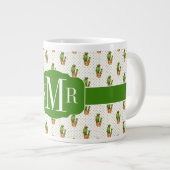 Cactus & Succulent Polk Dot Pattern Jumbo-Tasse (Vorderseite Rechts)