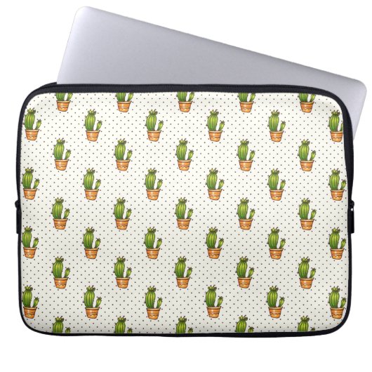 Cactus & Succulent Polk Dot Pattern Laptopschutzhülle (Vorderseite)